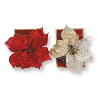 FLOR NAVIDEÑA CON PINZA 22 CM