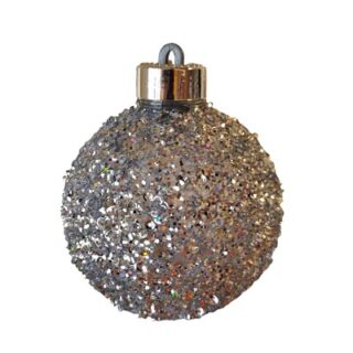 BOMBA NAVIDEÑA COLOR GRIS 10 CM