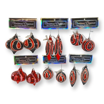 BOMBAS NAVIDEÑAS DECORATIVAS 2 PC