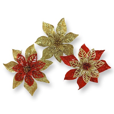 FLOR NAVIDEÑA CON PINZA 20 CM