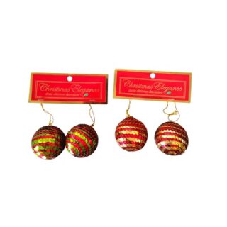 BOMBAS NAVIDEÑAS CON LENTEJUELAS 2 PC