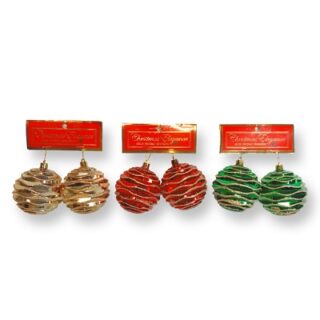 BOMBAS NAVIDEÑAS DECORATIVAS 2 PC