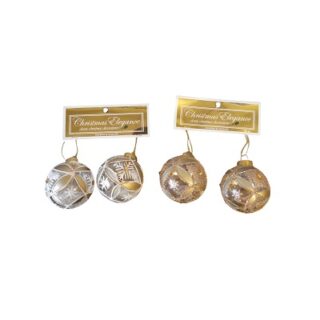 BOMBAS NAVIDEÑAS 2 PC DIFERENTES DISEÑOS 6 CM