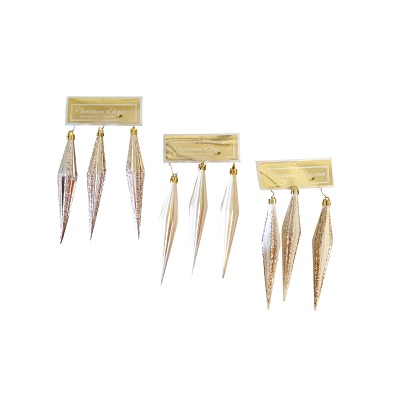 BOMBAS NAVIDEÑAS 3 PC 19 CM