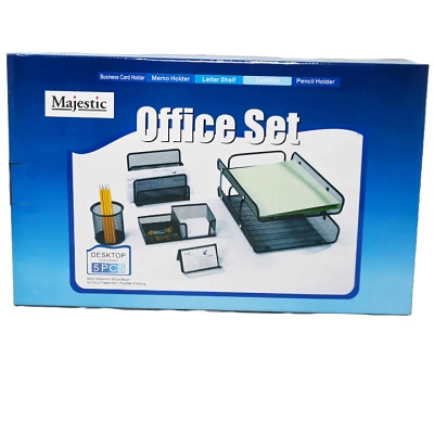 SET DE OFICINA 5 PC MALLA METALICA MAJESTIC