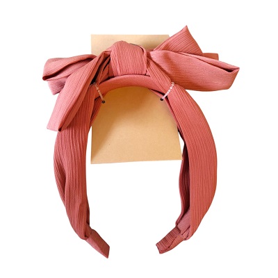 DIADEMA DE TELA COLOR NARANJA 15 CM