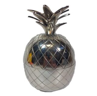 MACETERO DE ALUMINIO PLATEADO DE PIÑA 27x12 CM TUTTO CASA