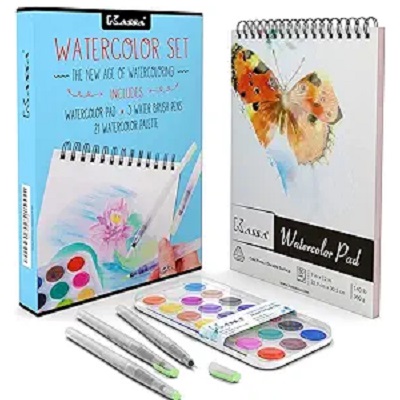 SET DE ACUARELAS 21 COLORES Y 3 PINCELES