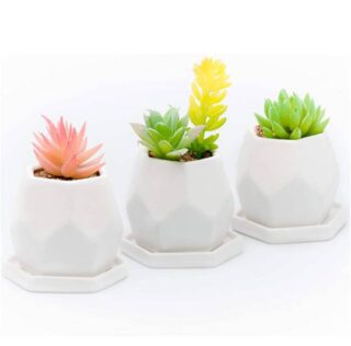 SET DE MACETAS 3 PC DE CERAMICA 8 PC