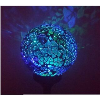BOLA SOLAR DE MASAICO CON LUZ LED