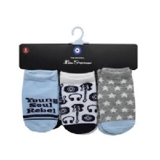 CALCETINES BEN SHERMAN PARA BEBE 6 PARES DE 1 A 2 AÑOS