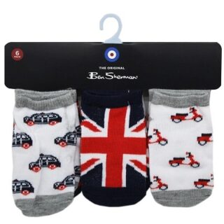 CALCETINES BEN SHERMAN PARA BEBE 6 PARES DE 2 A 4 AÑOS