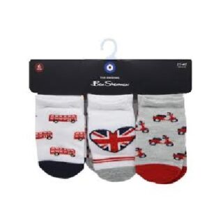 CALCETINES BEN SHERMAN PARA BEBE 6 PARES DE 2 A 4 AÑOS
