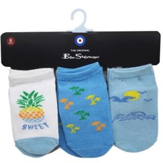 CALCETINES BEN SHERMAN PARA BEBE 6 PARES DE 0 A 12 MESES