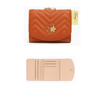 CARTERA DE DAMA DE CUERINA COLOR CAFE 11 CM