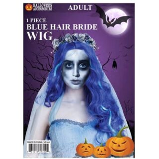 PELUCA COLOR AZUL PARA DIZFRAZ 43 CM