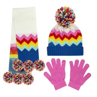 SET DE GORRO-GUANTES Y BUFANDA PARA NIÑAS