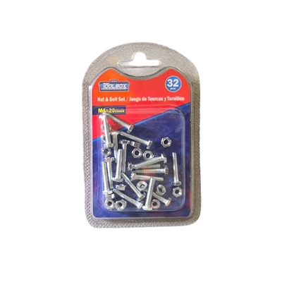 TORNILLOS CON TUERCA 32 PC