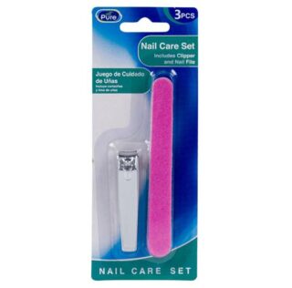 SET DE CORTA UÑAS CON LIMAS 3 PC ALL PURE