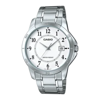 Casio MTP-V004D-7B White Dial Stainless Steel Watch